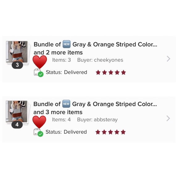 🆕 Gray & Orange Striped Color Block Sweater - Picture 9 of 9